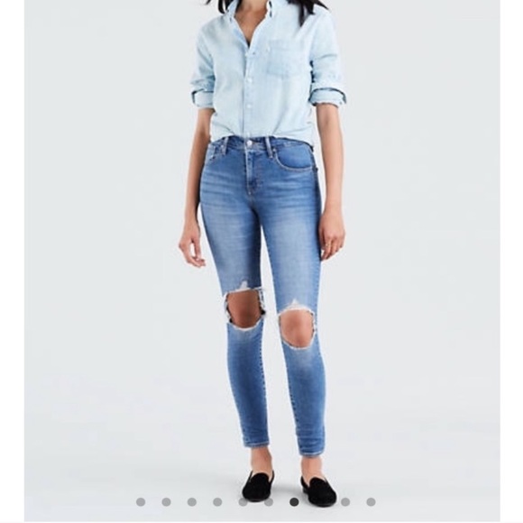 Levi's Denim - Levi’s 721 Distressed High Rise Skinny Jeans